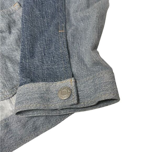 NWOT GAP 1969 Blue and Gray Patchwork Denim Jacket Patchwork Design Size Medium - Picture 7 of 10